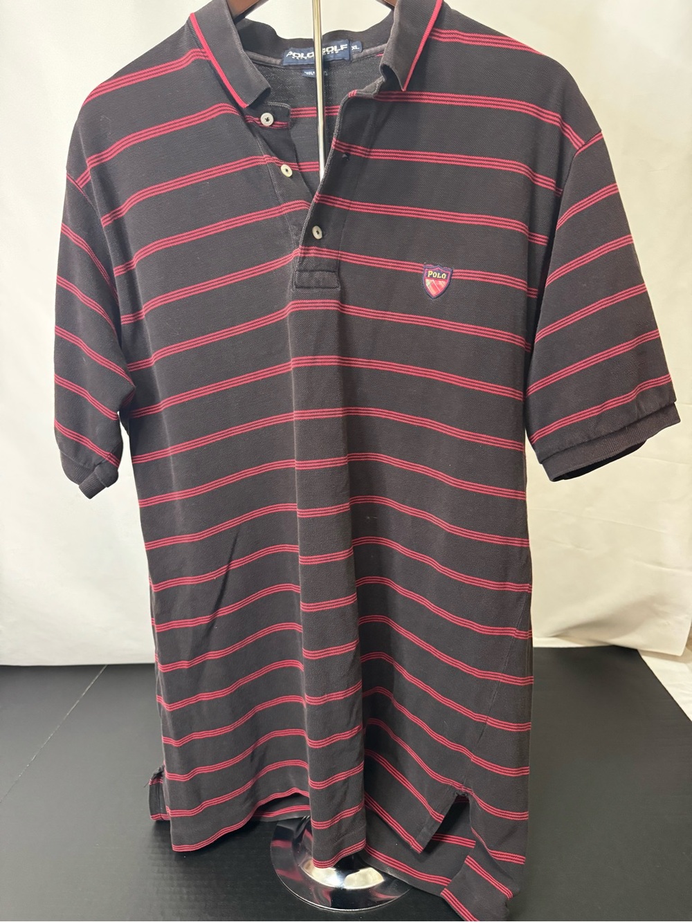 Ralph Lauren golf Men’s Black Polo with Red Stripes XL